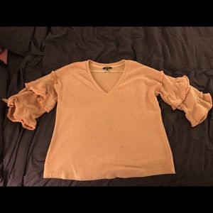 Miss Me pink ruffle quarter sleeved pullover XL